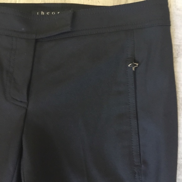 Theory Black Slack Pants Size 0 Zipper Side - Picture 3 of 6